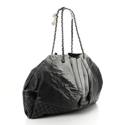 Chanel Vinyl Quilted Melrose Degrade Tote Black 3 of 11