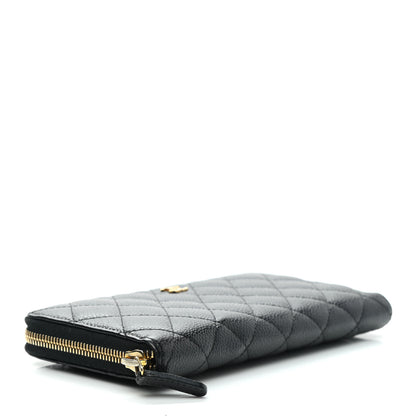 Chanel Caviar Quilted Large Gusset Zip Around Wallet Black 4 of 9