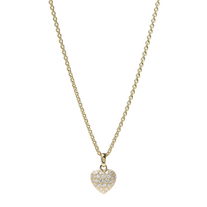 Cartier 18K Yellow Gold Diamond Large Heart Paved Pendant Necklace 1 of 8