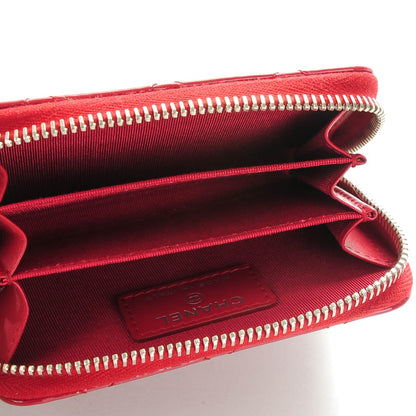 Chanel Patent Calfskin Quilted Zip Coin Purse Red 5 of 7