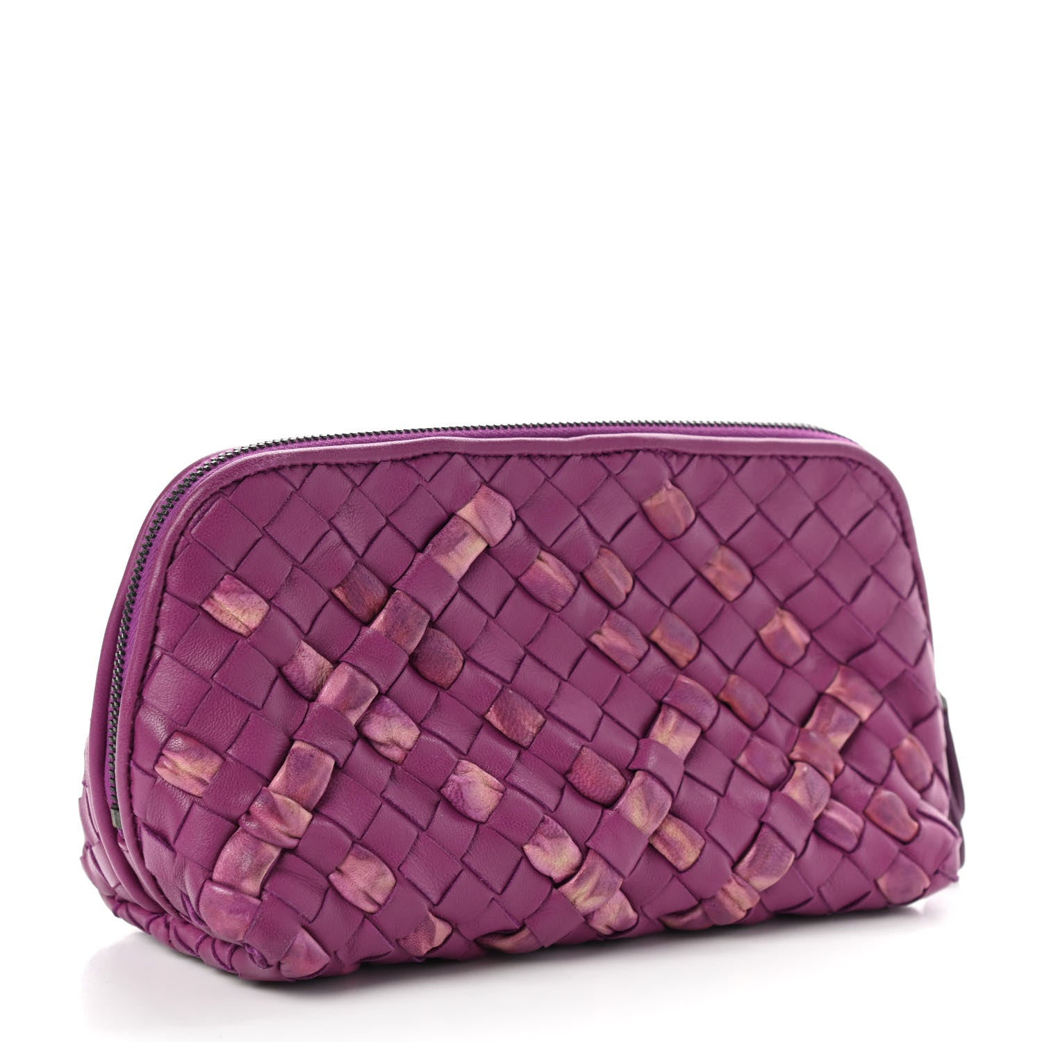 Bottega Veneta Nappa Intrecciato Sfrangiato Cosmetic Case Orchid 3 of 7