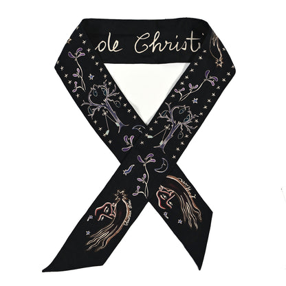 Christian Dior Silk L'Hiver Mitzah Scarf Black 1 of 3