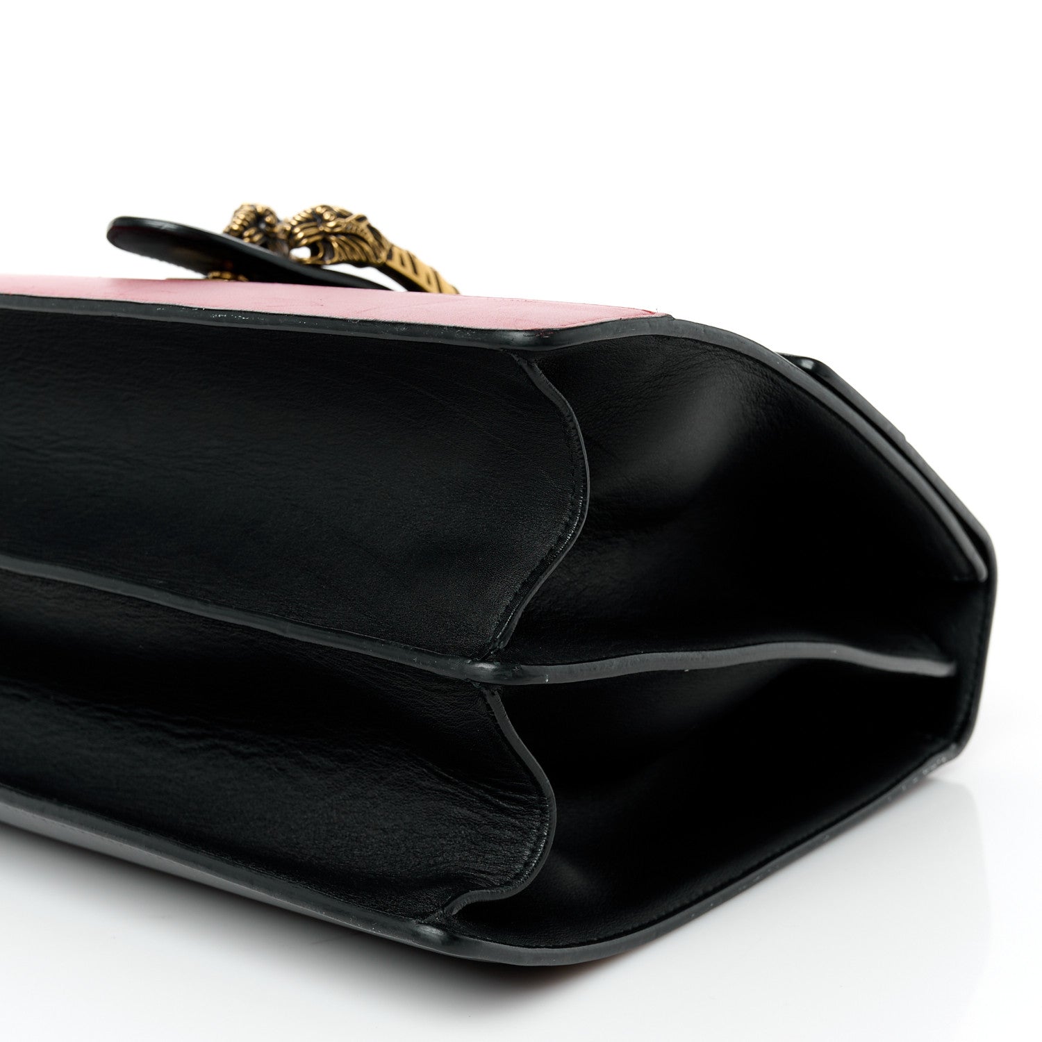 Gucci Calfskin Bamboo Web Large Dionysus Top Handle Bag Black Bright Evergreen Hibiscus Red 10 of 10