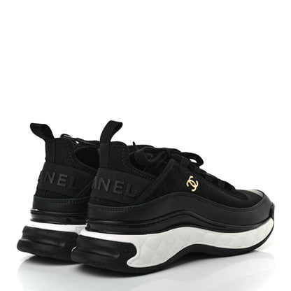 Chanel Velvet Calfskin Mixed Fibers CC Sneakers 39 Black 4 of 7