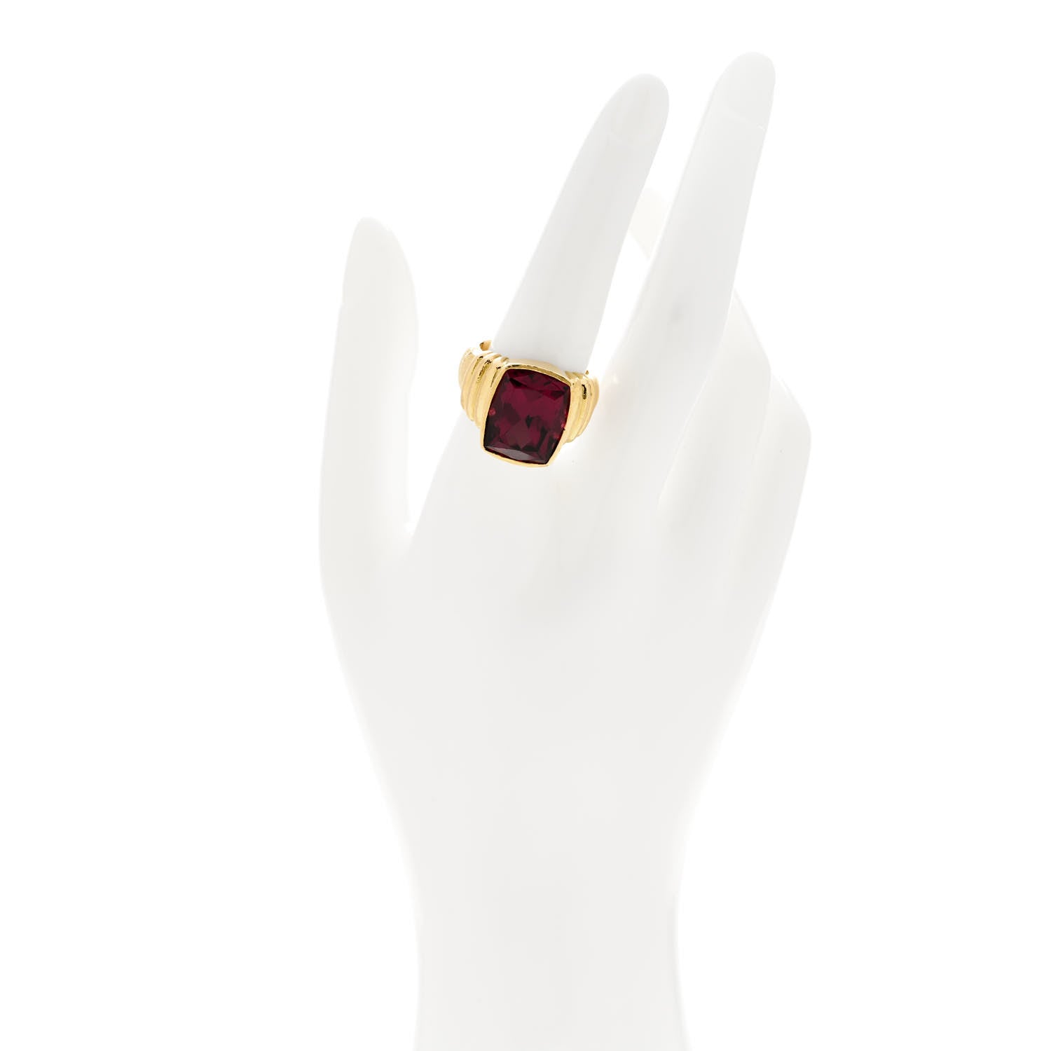 Elizabeth Locke 18K Yellow Gold Rhodolite Garnet Cocktail Ring 57 8 2 of 6