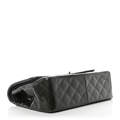 Chanel Striated Patent Quilted Jumbo Double Flap Green 4 of 11