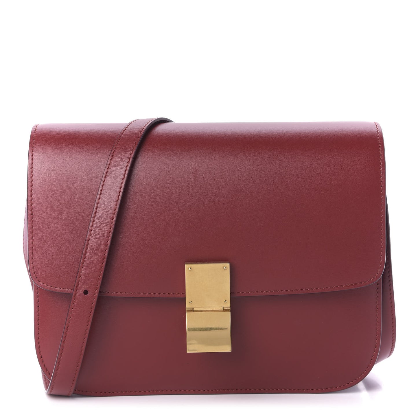 Box Calfskin Medium Classic Box Flap Bag Red