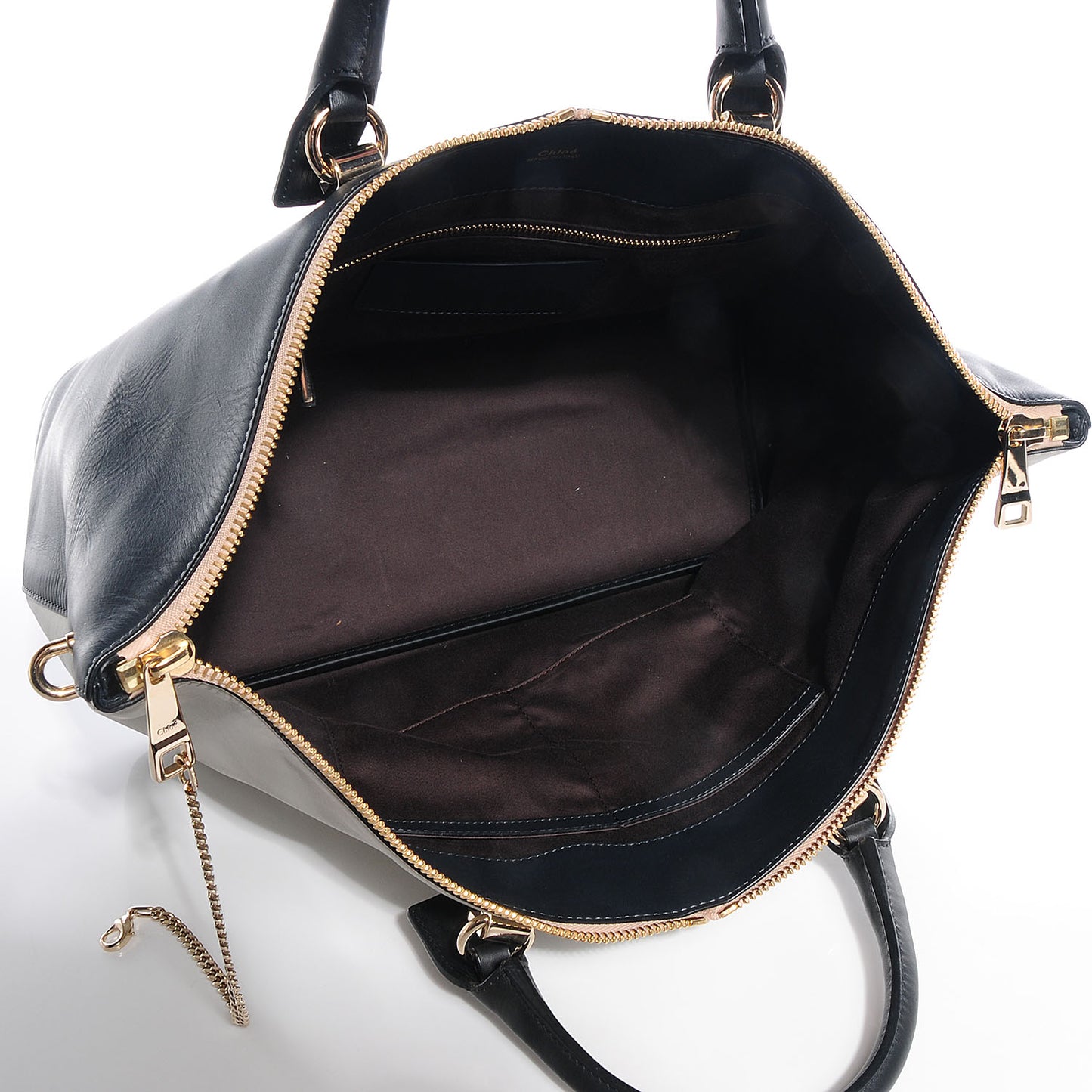 Smooth Calfskin Large Baylee Tote Marshmallow Grey Black