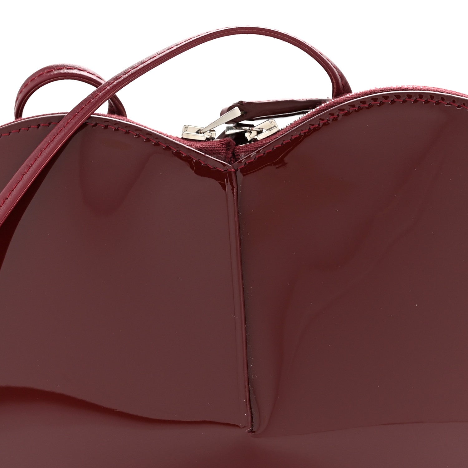 Alaia Patent Calfskin Le Coeur Bag Garnet Red 7 of 11