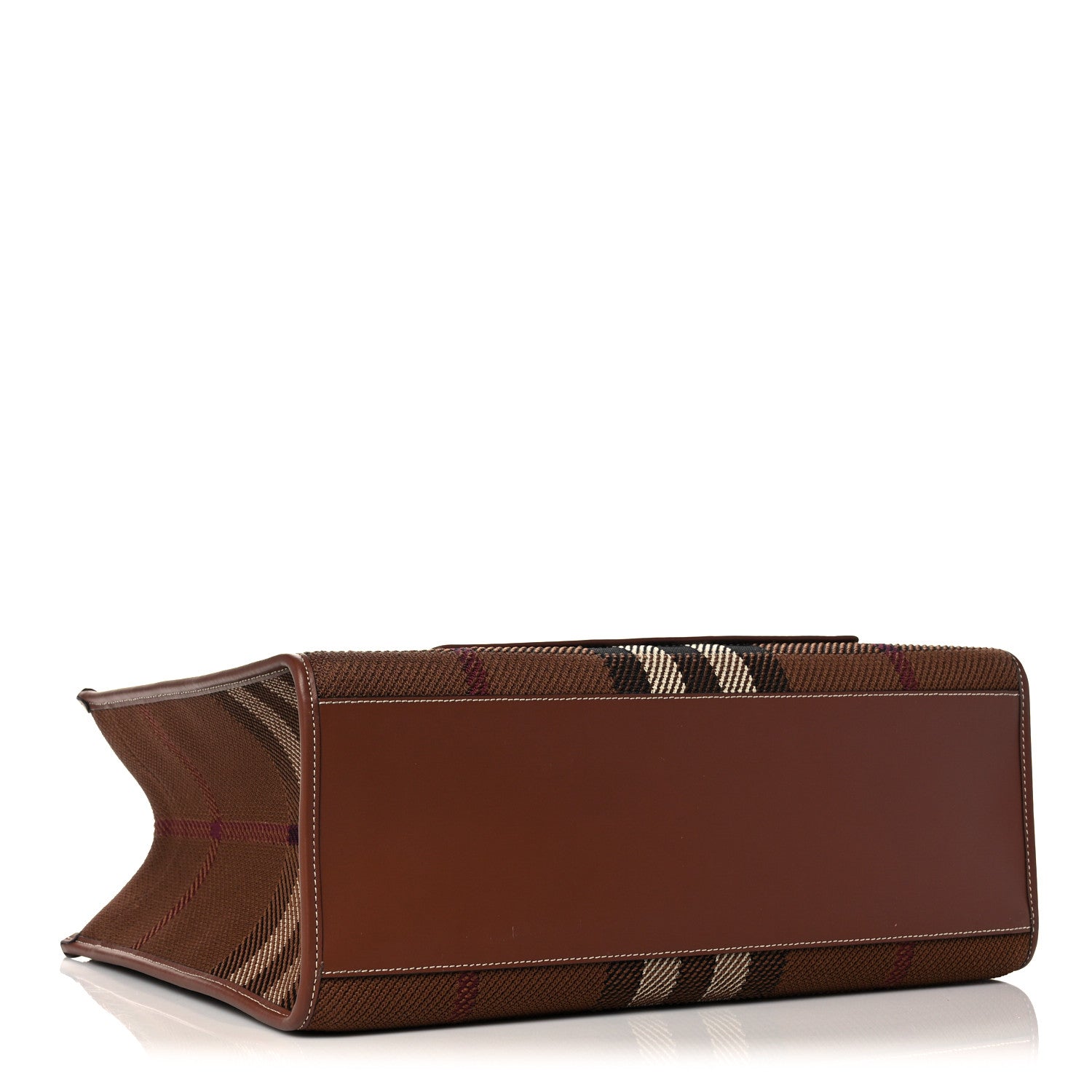 Burberry Medium Check Jacquard Pocket Tote Dark Birch Brown 3 of 9