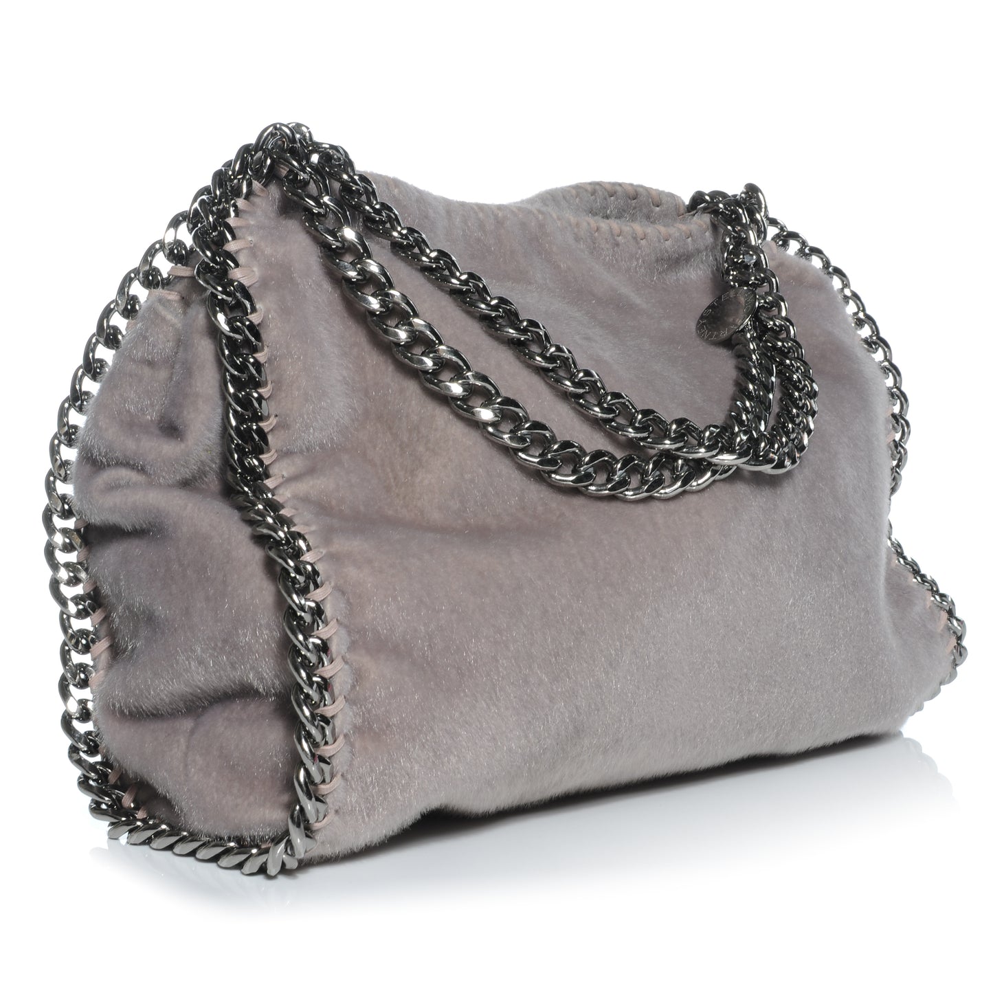 Faux Pony Hair Big Chain Falabella Grey