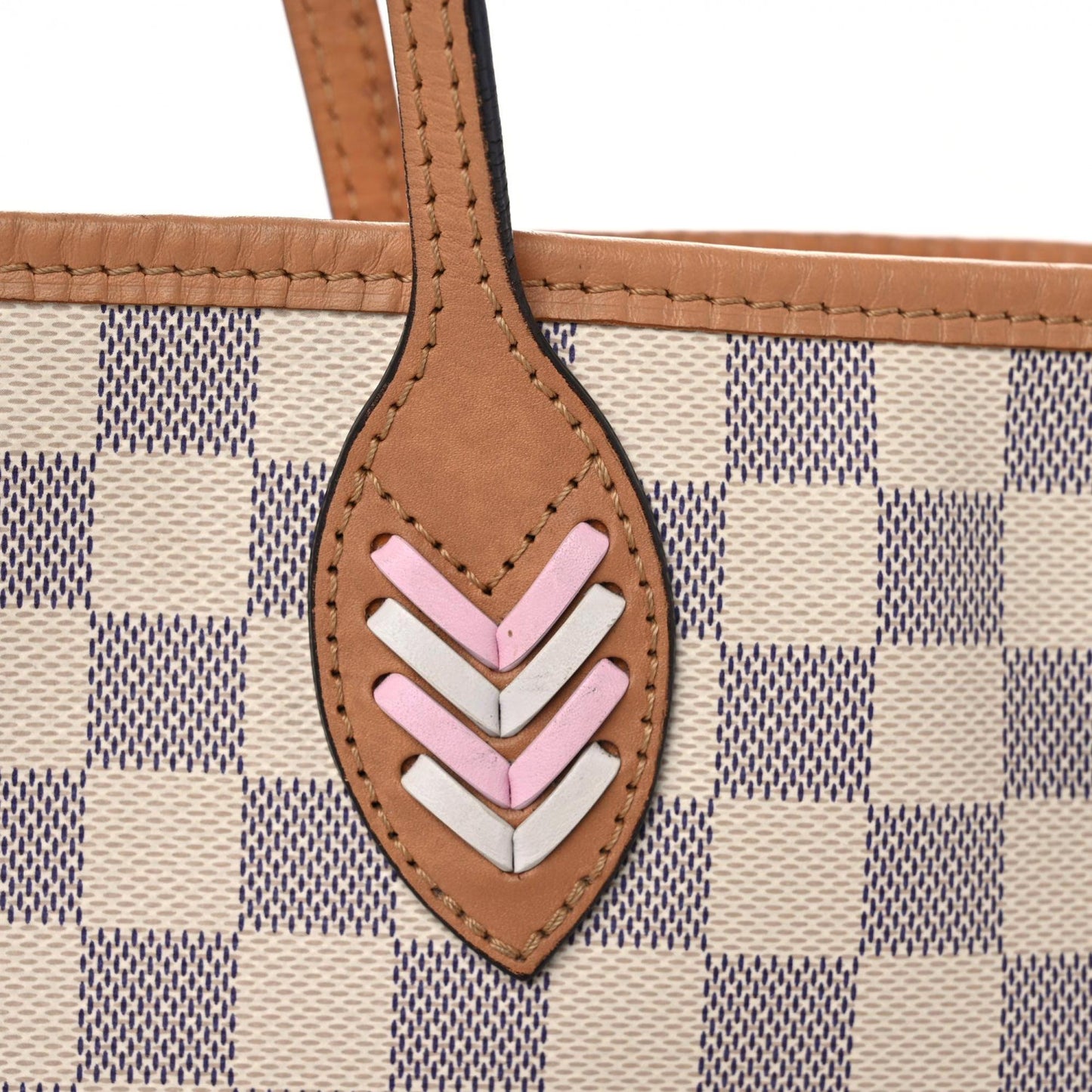 Damier Azur Braided Neverfull MM Orange