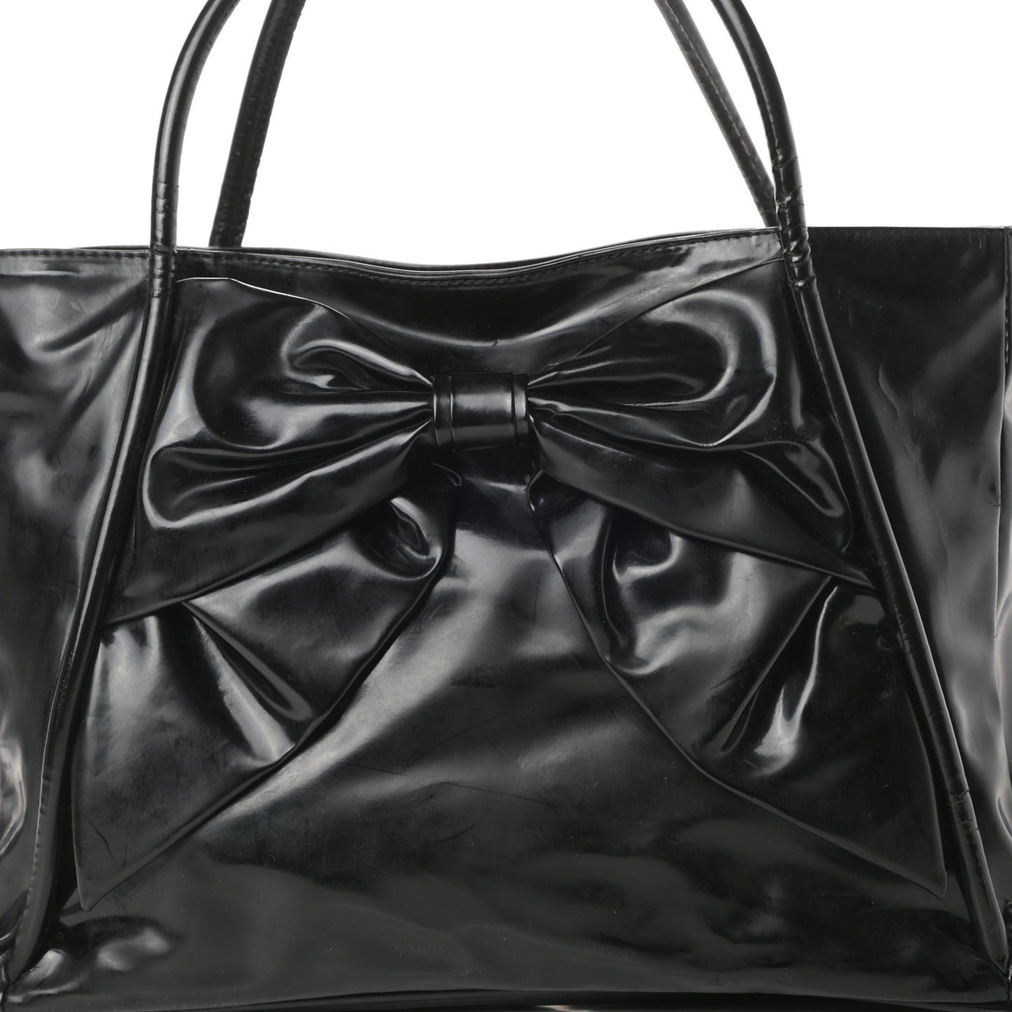 Patent Lacca Bow Tote Black