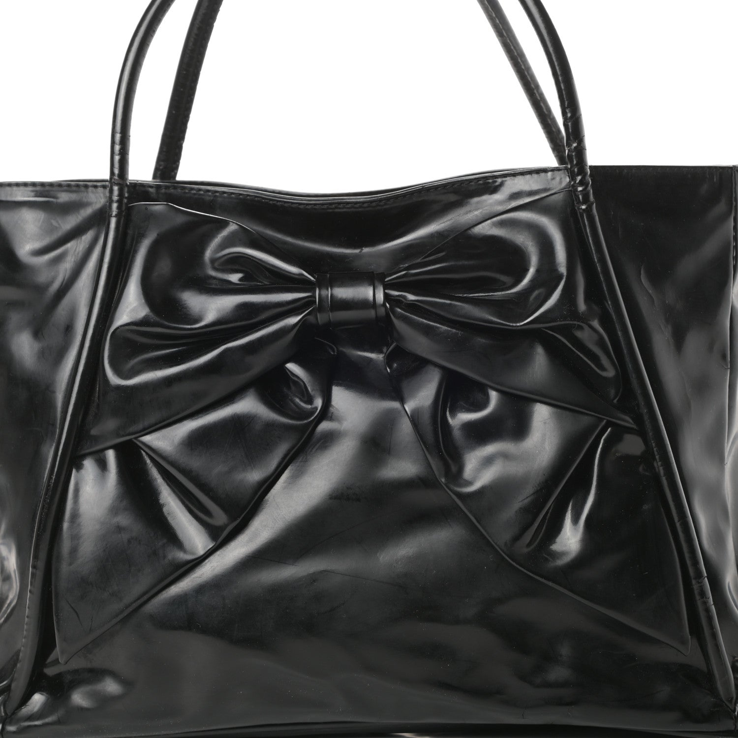 Valentino Garavani Patent Lacca Bow Tote Black 7 of 15