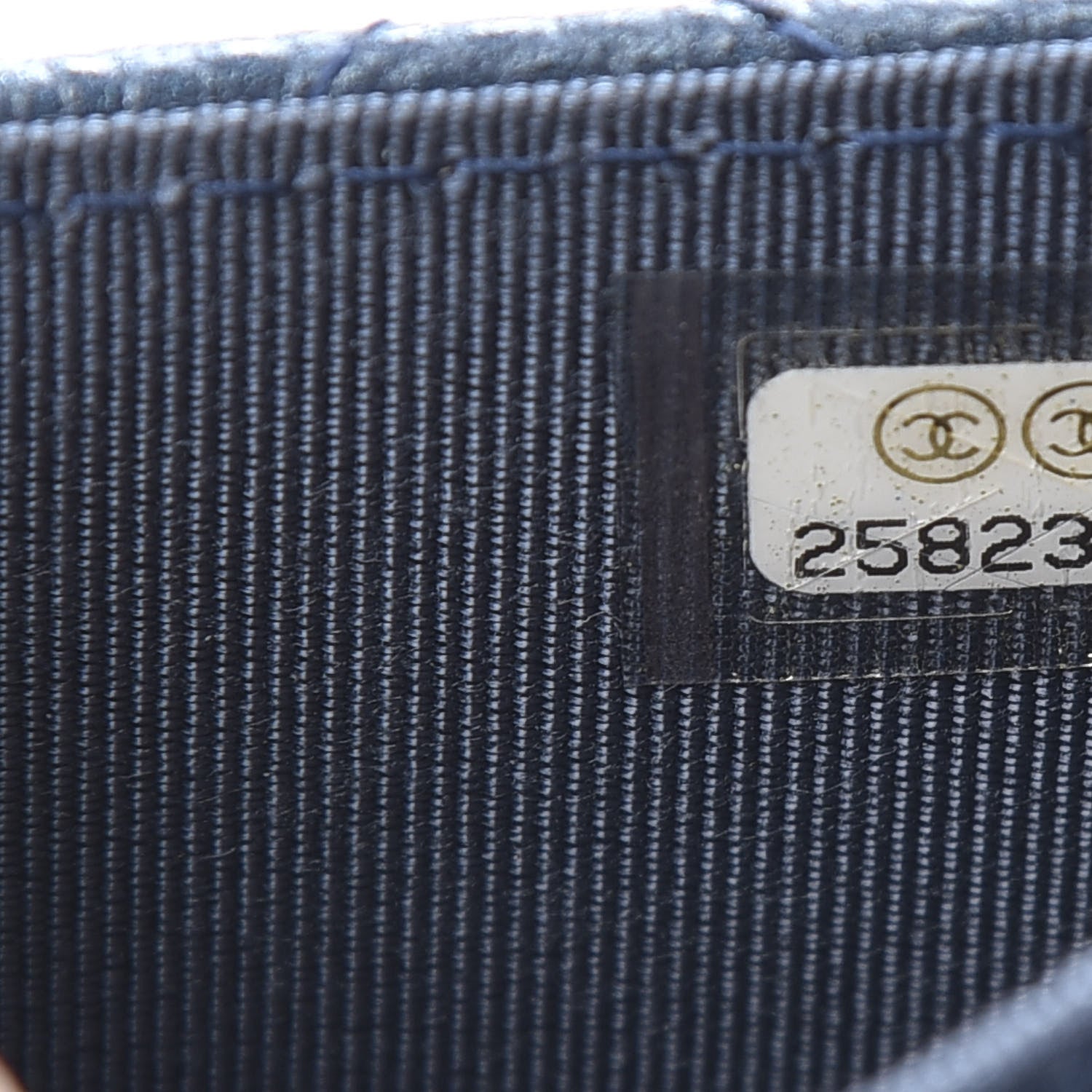 Chanel Metallic Caviar Quilted Flap Card Holder Wallet Dark Blue 8 of 9