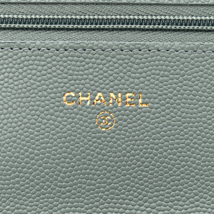 Chanel Caviar Quilted Wallet On Chain WOC Light Gray 5 of 11