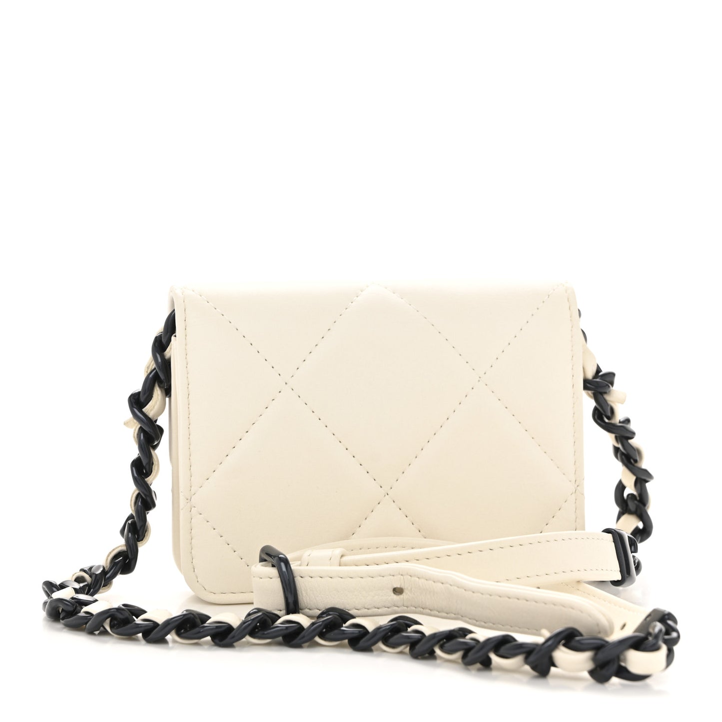 Caviar Quilted My Everything Belt Flap Card Holder White