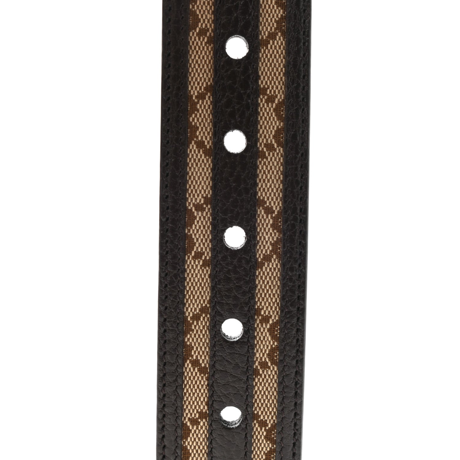 Gucci Monogram Dollar Calfskin 40mm Belt 85 34 Beige Ebony Testa di Moro 5 of 5