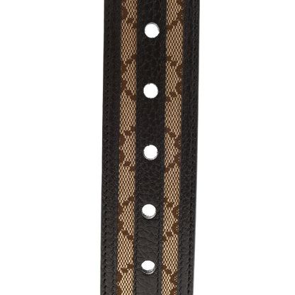 Gucci Monogram Dollar Calfskin 40mm Belt 85 34 Beige Ebony Testa di Moro 5 of 5