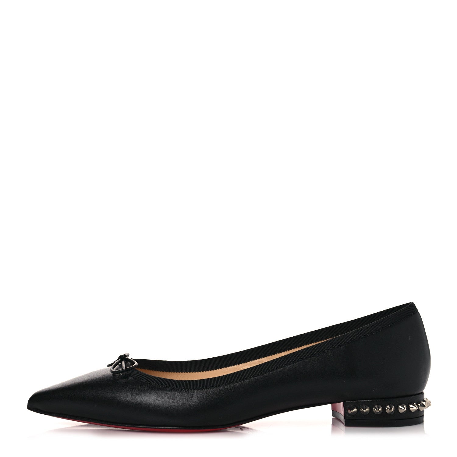 Christian Louboutin Nappa Spiked Hall Flats 38.5 Black 1 of 7