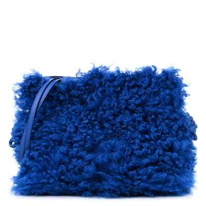 Loewe Nappa Shearling Flamenco Knot Clutch Blue 1 of 9
