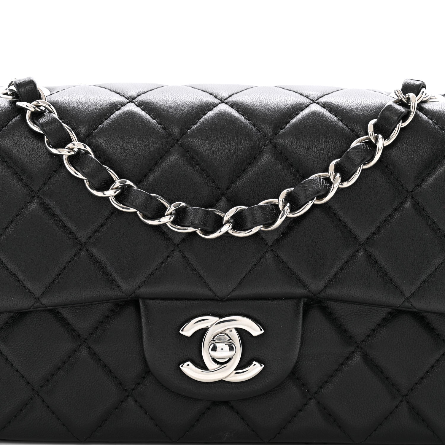Chanel Lambskin Quilted Mini Rectangular Flap Black 8 of 10