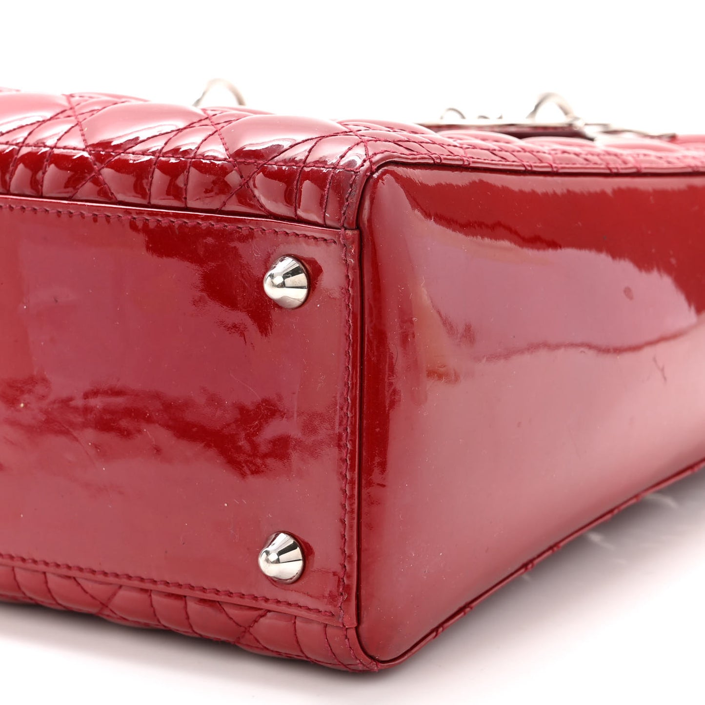 Patent Cannage Large Lady Dior Red