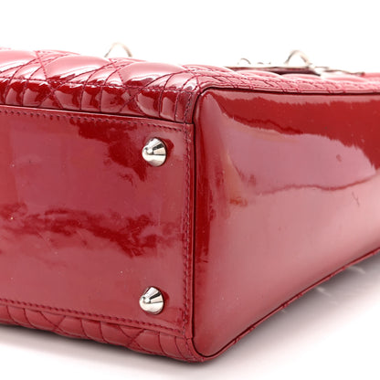Christian Dior Patent Cannage Large Lady Dior Red 9 of 12