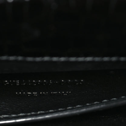 Saint Laurent Calfskin Crocodile Embossed Medium Monogram Sunset Black 7 of 10
