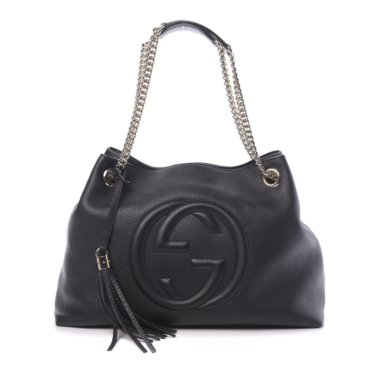 Gucci Pebbled Calfskin Medium Soho Chain Shoulder Bag Black 1 of 10