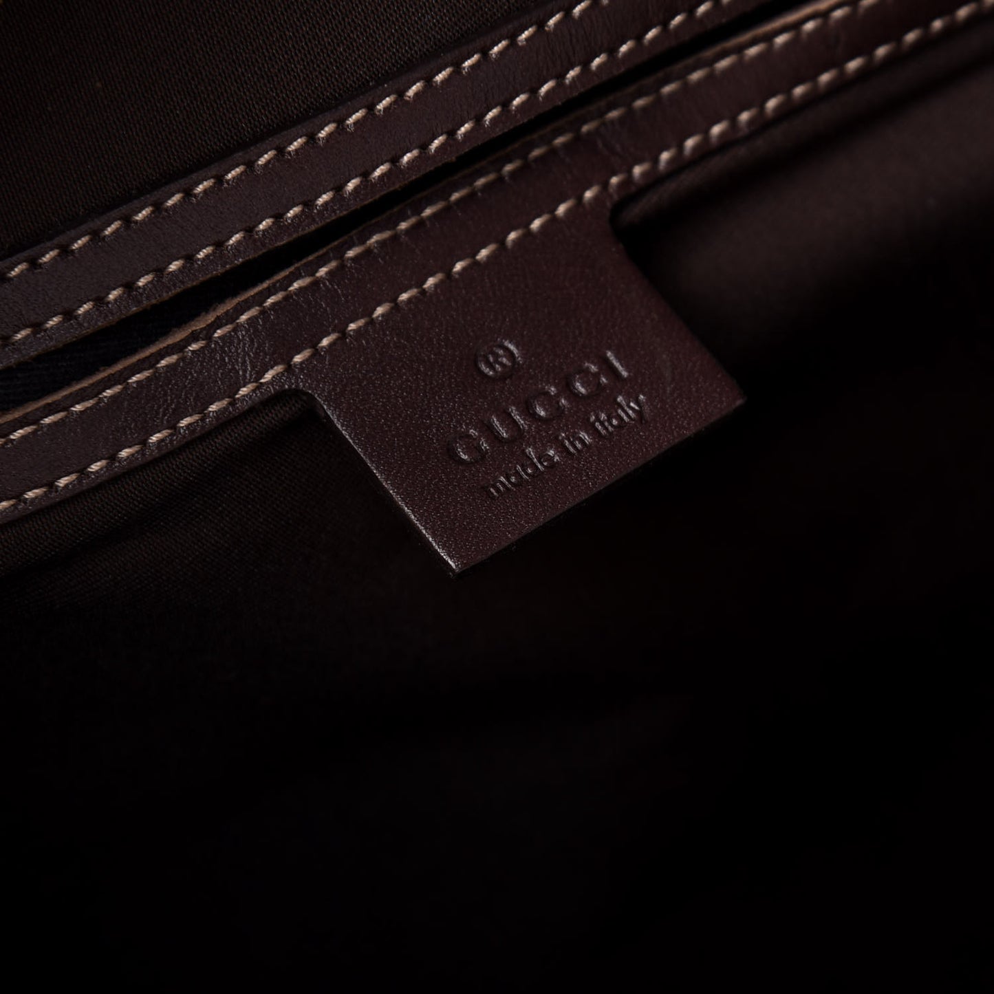 GG Supreme Monogram Medium Flat Messenger Bag Dark Brown