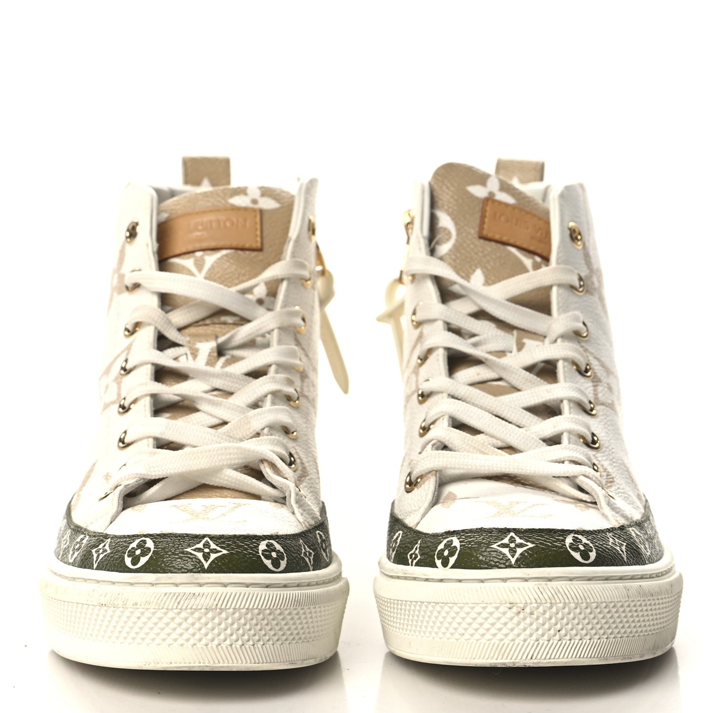 Monogram Giant Stellar Sneaker Boots 37 Khaki White Beige