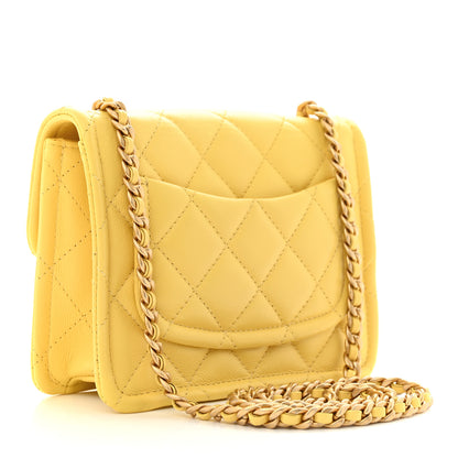 Chanel Caviar Quilted Mini Sweet Classic Flap Yellow 3 of 14