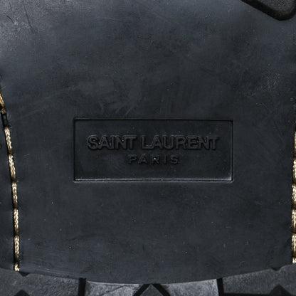 Saint Laurent Calfskin Mens Studded Lace Up Boots 41.5 Black 6 of 8