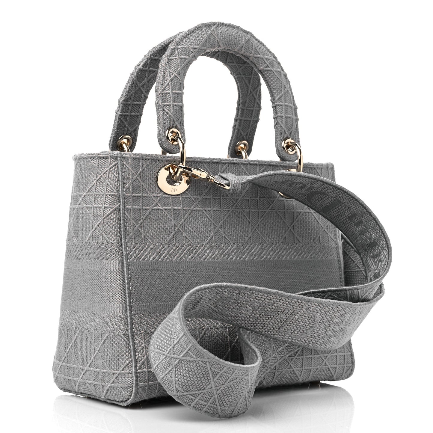 Canvas Embroidered Cannage Medium Lady D-Lite Gray