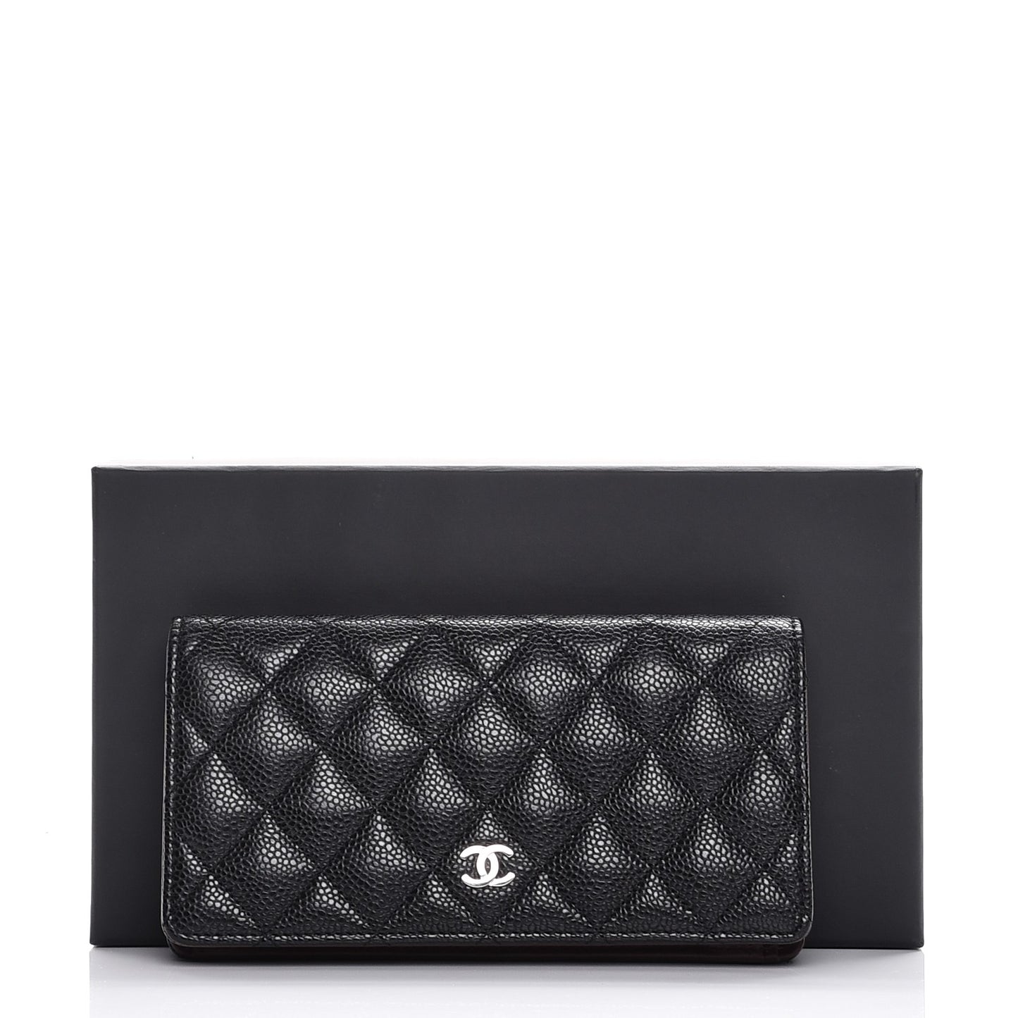 Caviar Quilted Yen Wallet Black