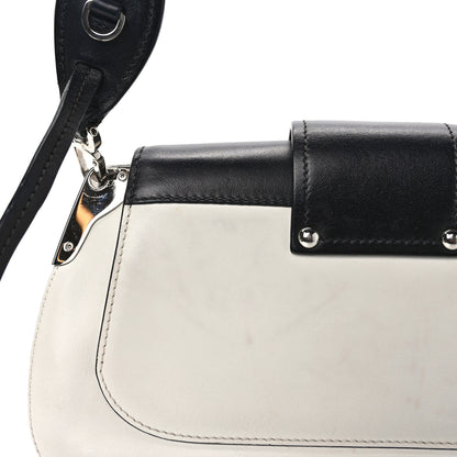 Prada City Calfskin Small Sidonie Shoulder Bag White Black 10 of 10