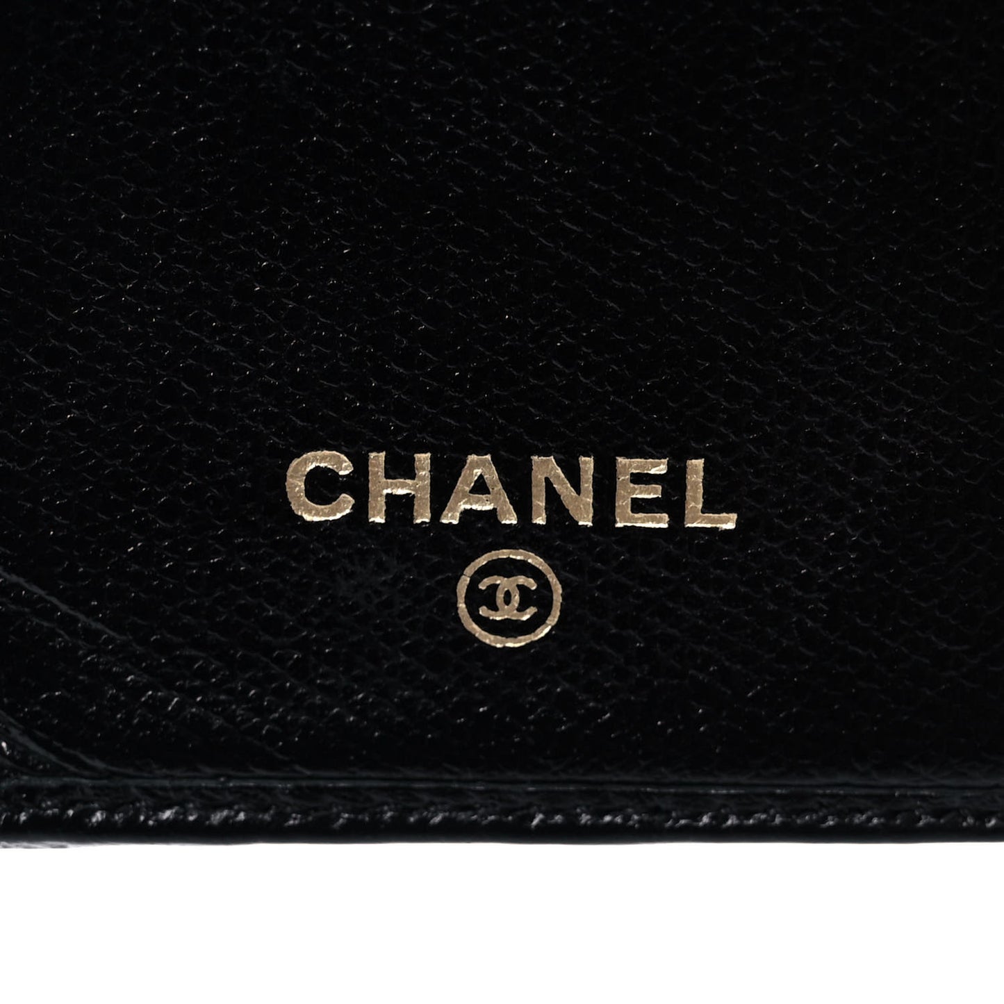 Grained Calfskin CC Button Yen Wallet Black