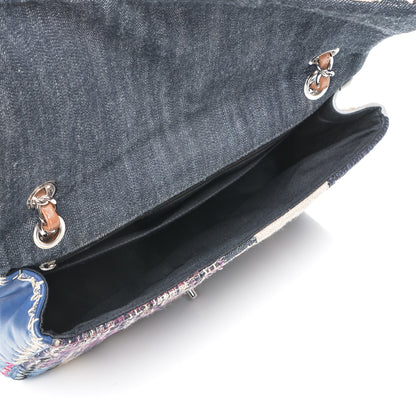 Chanel Denim Tweed Patchwork Jumbo Single Flap Multicolor 5 of 7