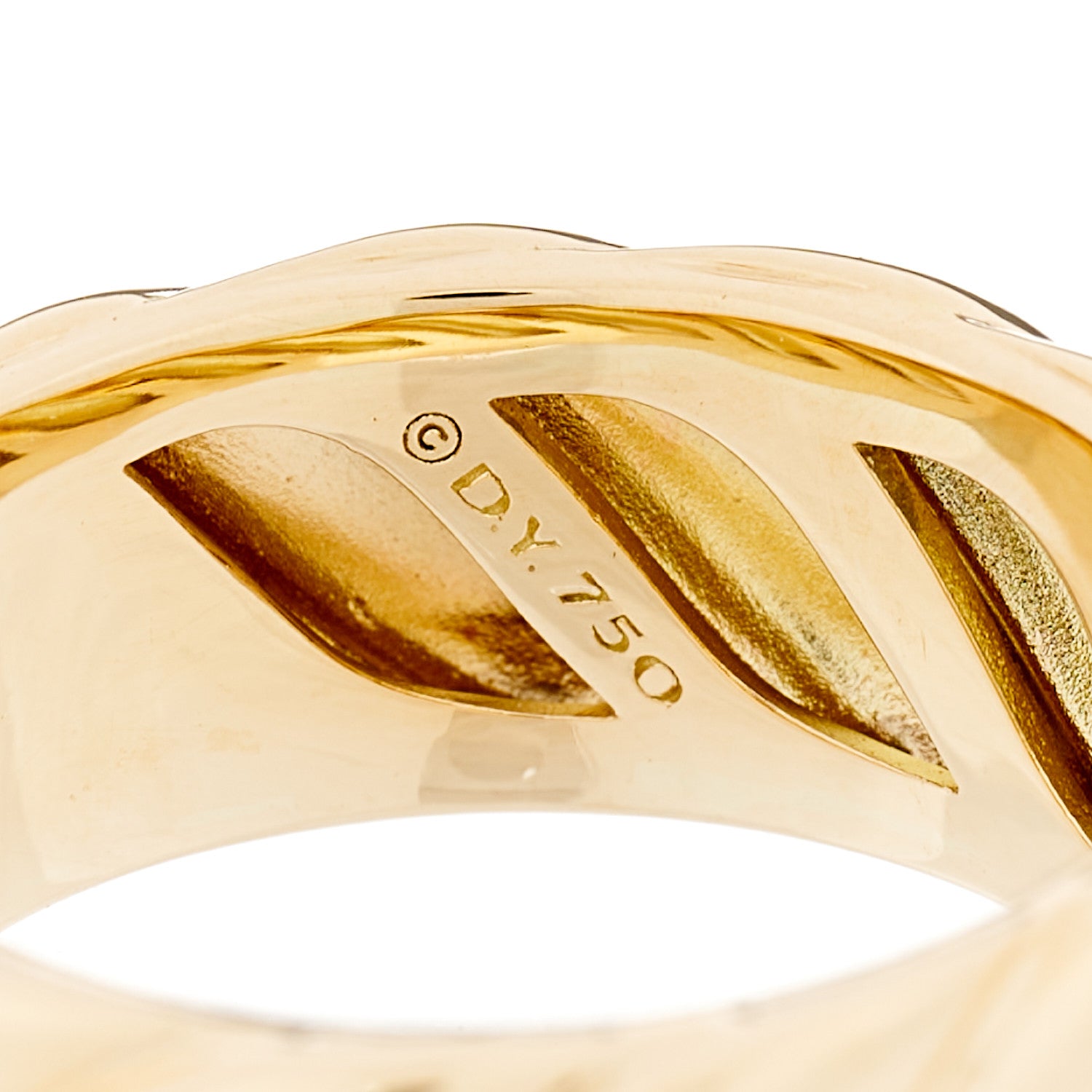 David Yurman 18K Yellow Gold Sculpted Cable Band Ring 58 8.25 4 of 4