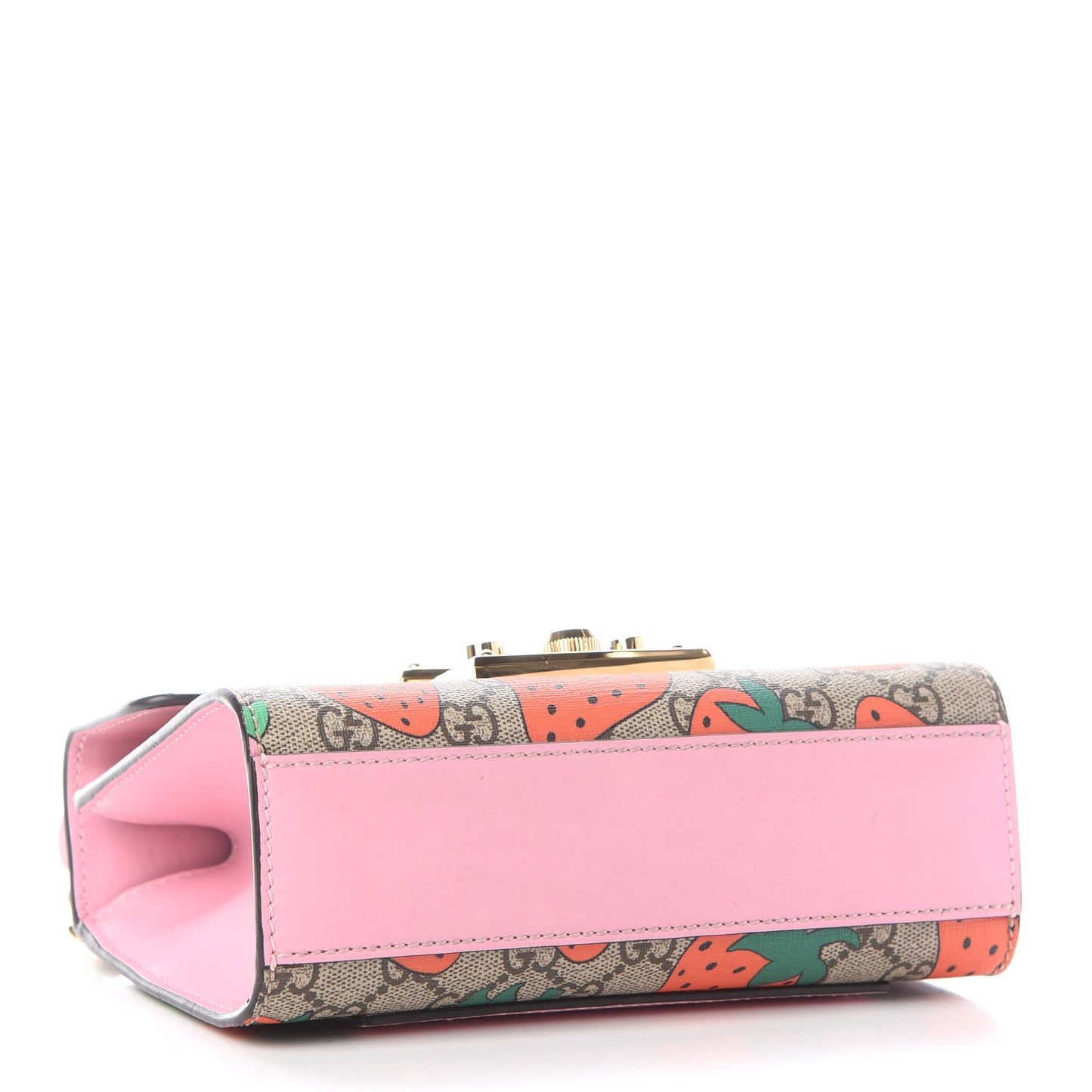 GG Supreme Monogram Strawberry Small Padlock Shoulder Bag