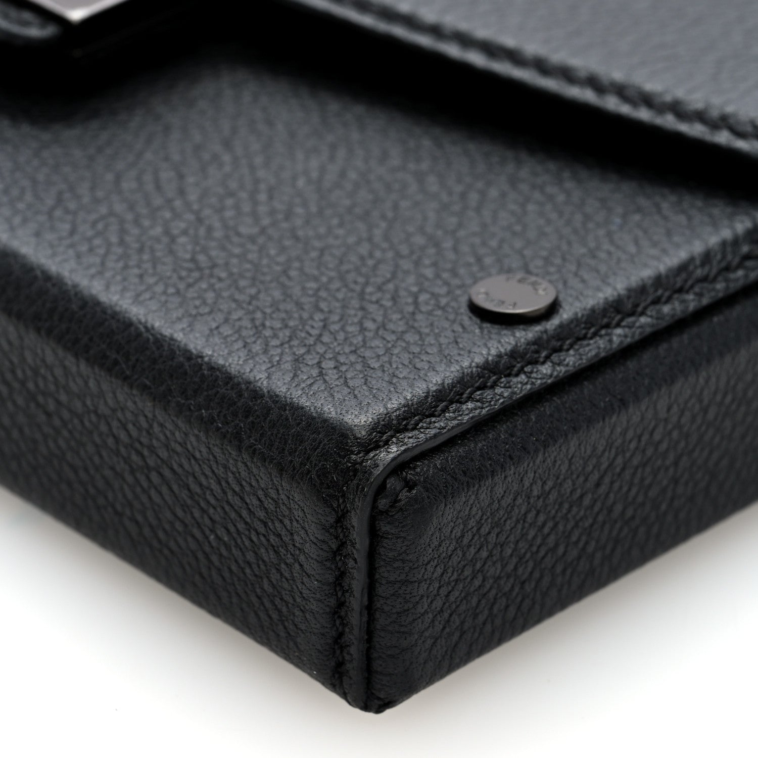 Fendi Vitello Cher Baguette Soft Trunk Phone Pouch Black 10 of 10