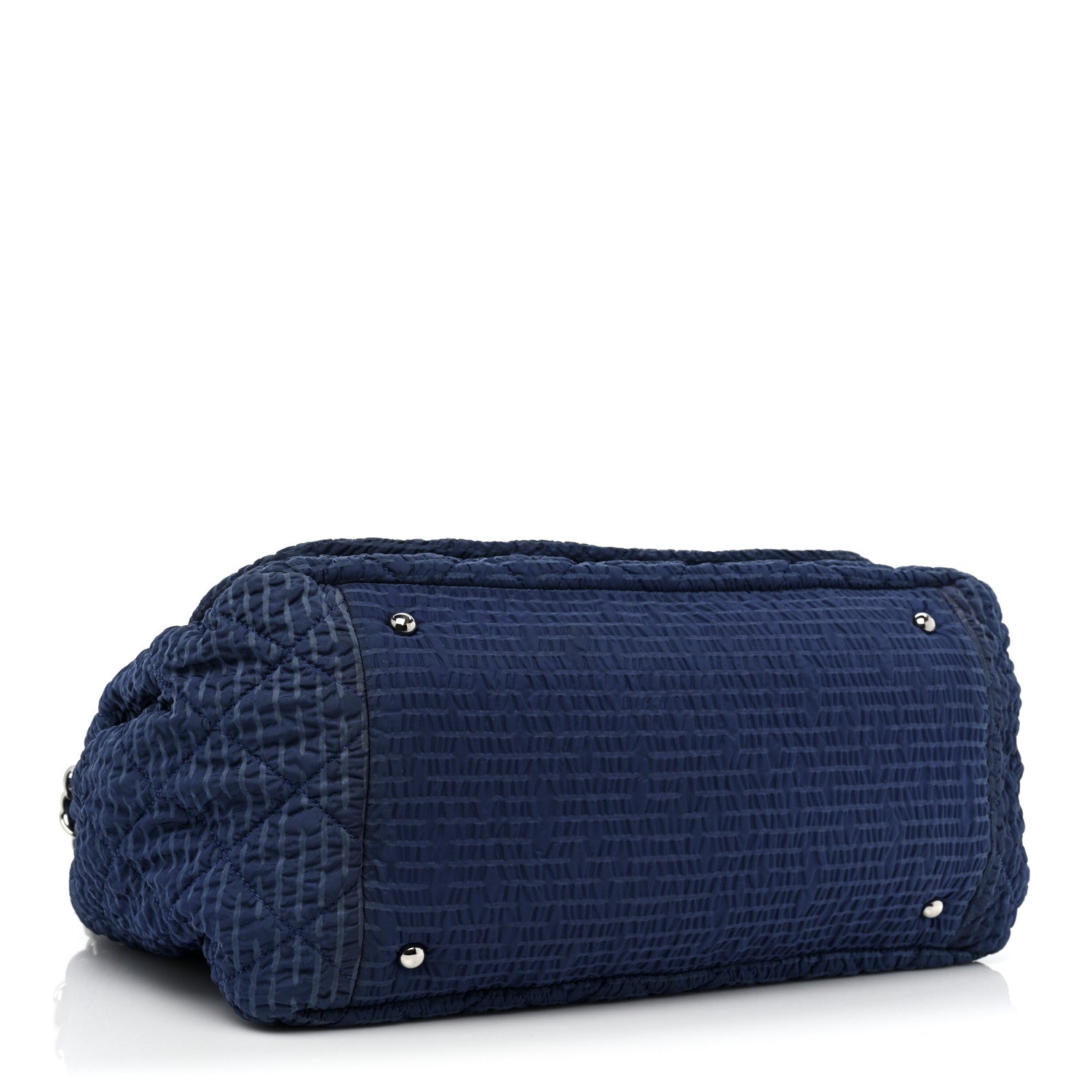 Chanel Nylon Patent Quilted CC Accordion Flap Bag Blue 4 of 18