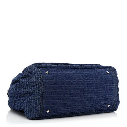 Chanel Nylon Patent Quilted CC Accordion Flap Bag Blue 4 of 18