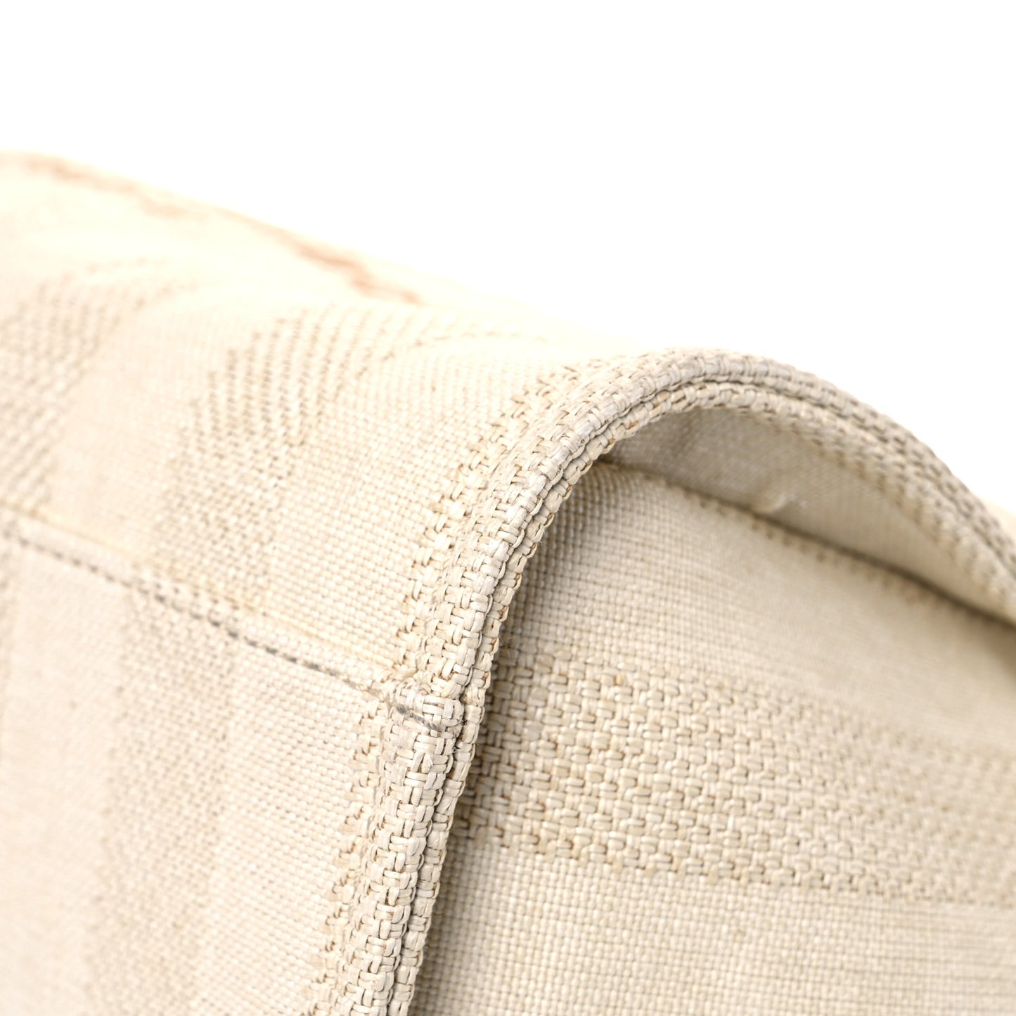 Mixed Fibers Striped Medium Deauville Tote Beige