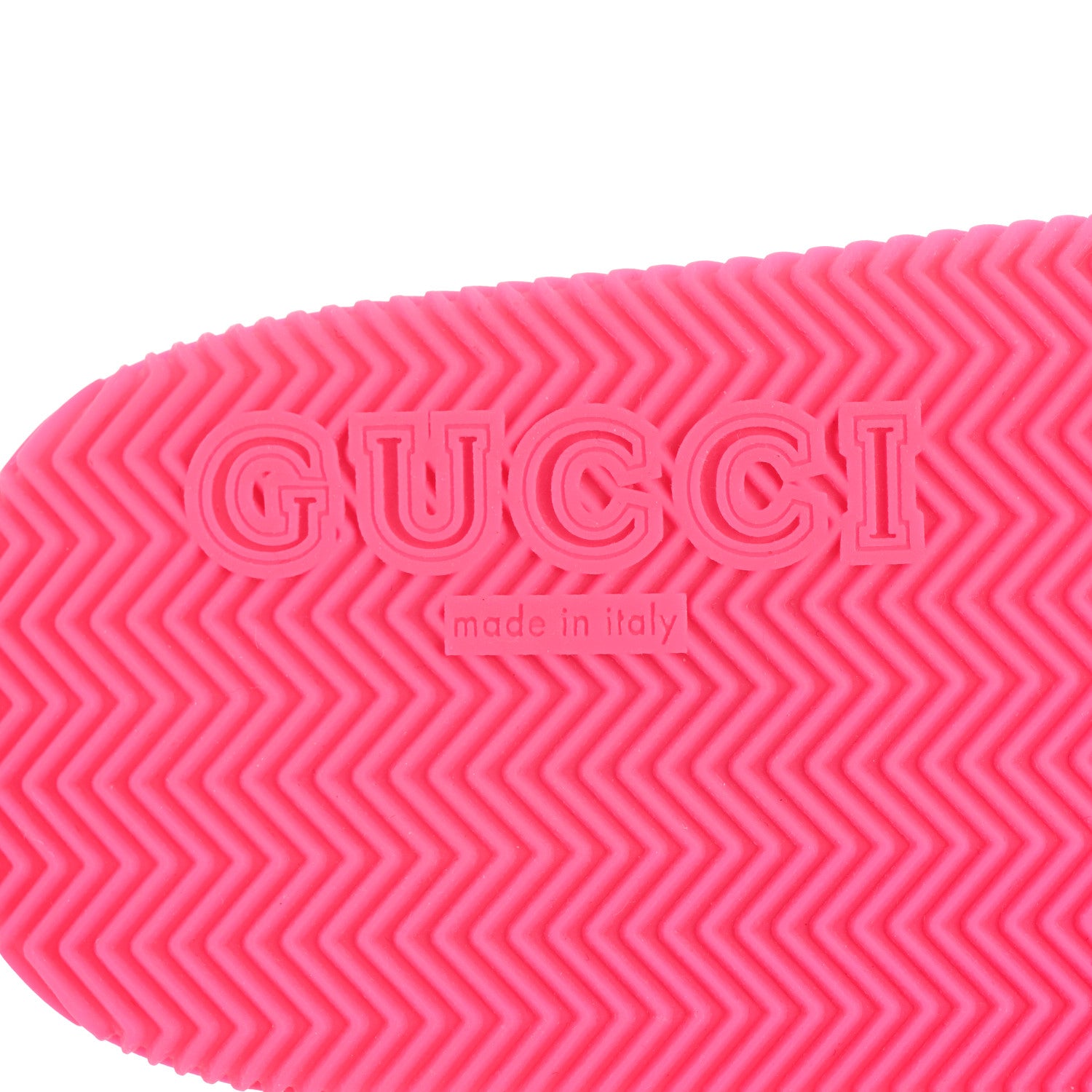 Gucci Rubber Web Womens Criss Cross Slide Sandals 35 Coral New Shamarock 8 of 9