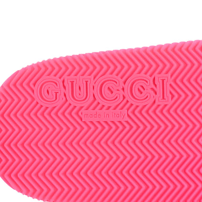 Gucci Rubber Web Womens Criss Cross Slide Sandals 35 Coral New Shamarock 8 of 9