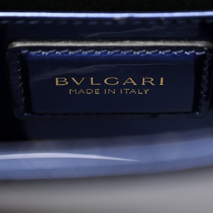 Bulgari Metallic Calfskin Small Serpenti Forever Snake Strap Crossbody Bag Blue 6 of 10