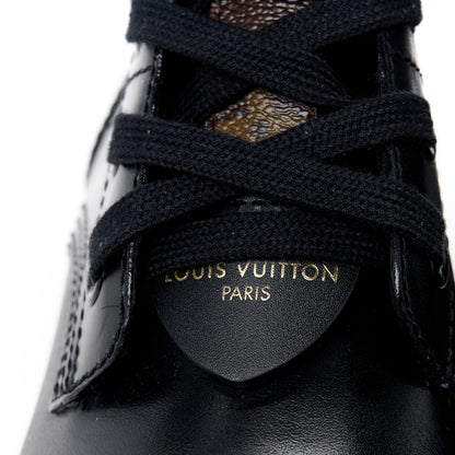 Louis Vuitton Calfskin Monogram Metropolis Flat Ranger Boots 37.5 Black 10 of 11