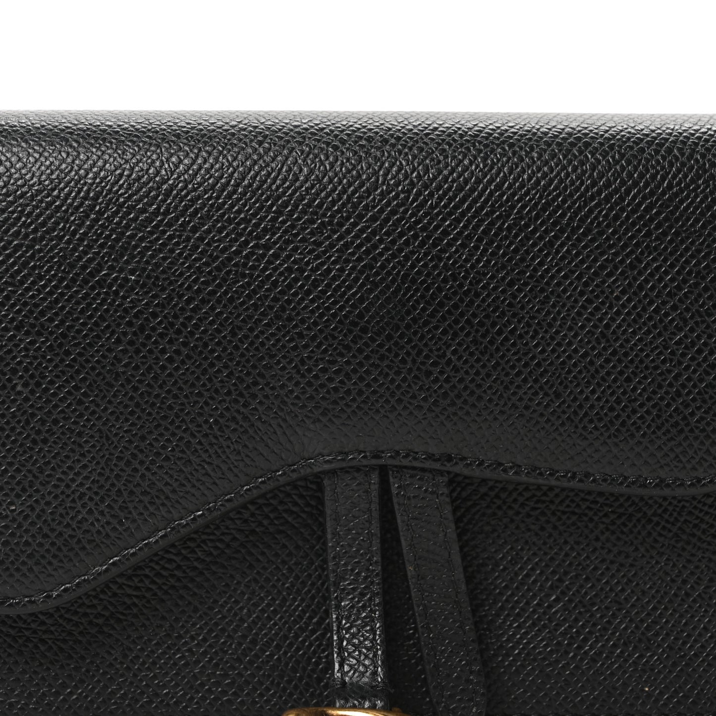 Grained Calfskin Saddle Belt Bag Black